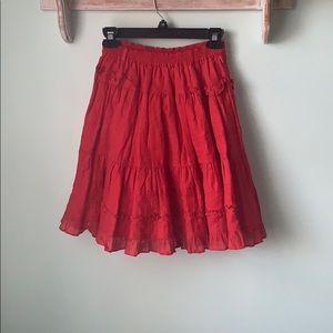 Red Boho Oilily Skirt